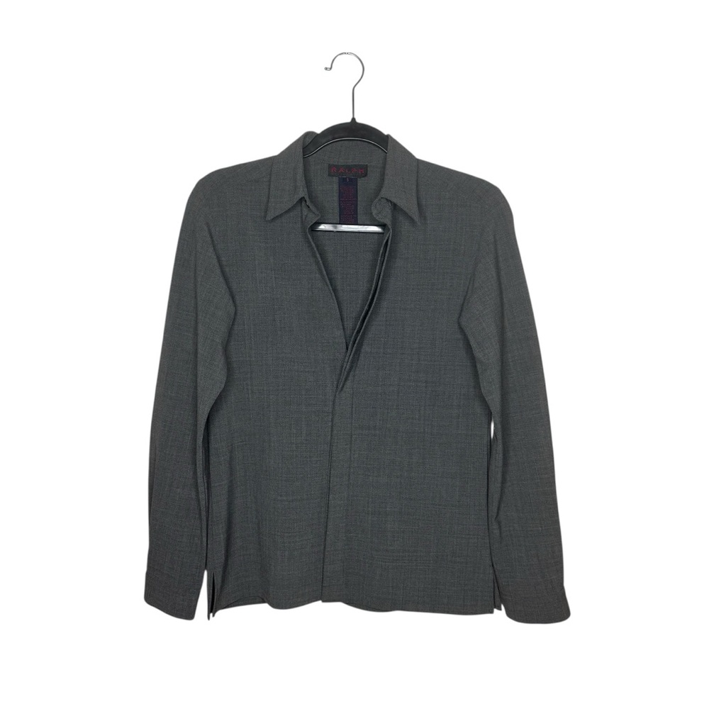 Ralph by Ralph Lauren Women’s Gray Stretch Blazer Asymmetrical Hidden Buttons